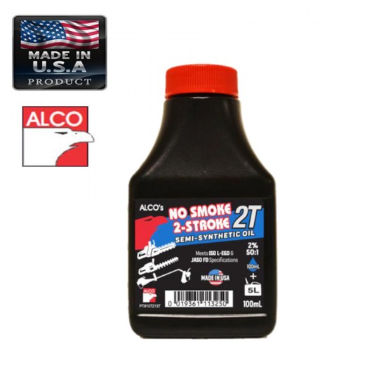 OLIO ALCO NO FUMO PER MOTORI DUE TEMPI 100ml LUBRIFICANTE AMERICANO OLIO PER MOTORI 2T 11007609